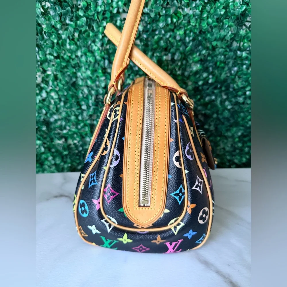Louis Vuitton Murakami Black Multicolor Priscilla Monogram Handbag